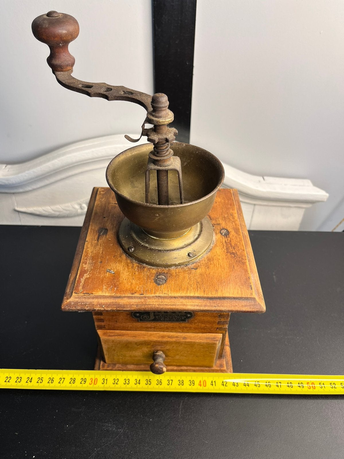 Brocant / nostalgie klok-rooktafel-koffiemolen-asbak, Antiek en Kunst, Ophalen of Verzenden
