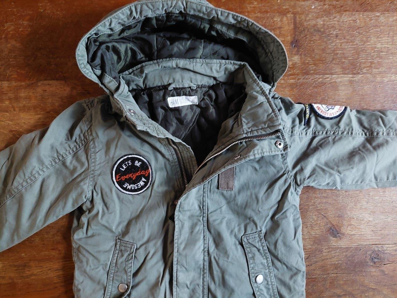 Warm gevoerde Parka jas maat 116, Jongen of Meisje, H&M, Ophalen of Verzenden, Zo goed als nieuw