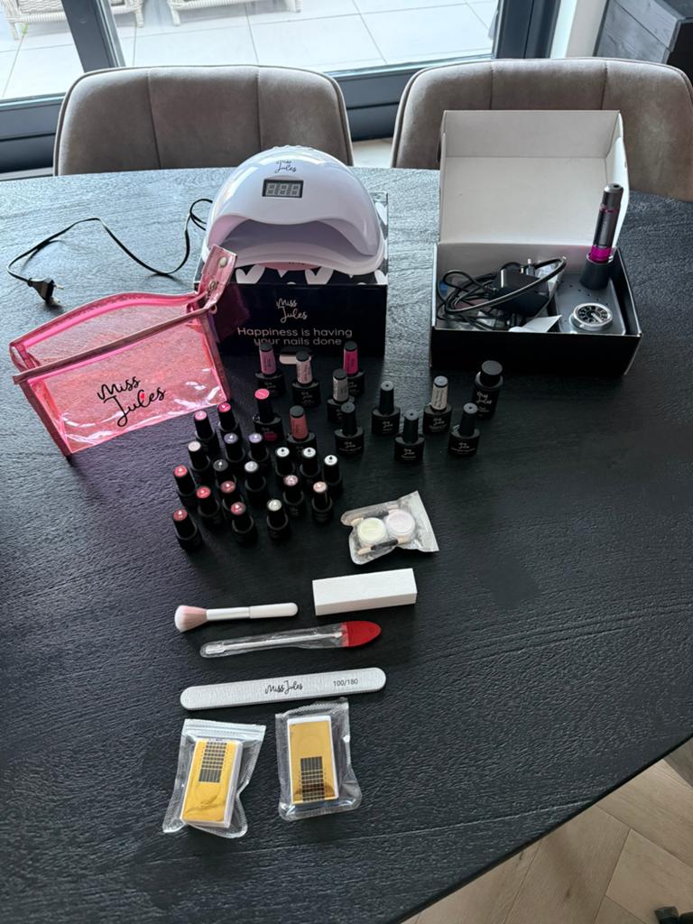 Miss Jules Gellak/BIAB set met UV/LED lamp en accessoires, Overige kleuren, Ophalen of Verzenden, Zo goed als nieuw, Handen en Nagels
