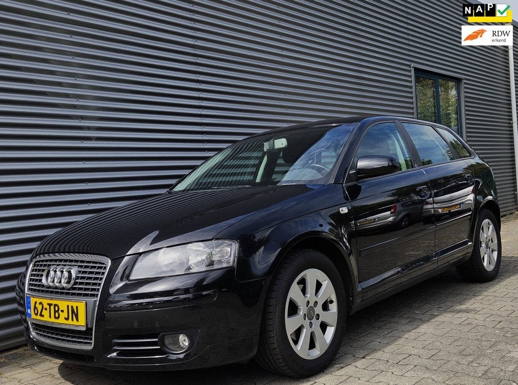 Audi A3 Sportback 1.6 Ambiente 07-2006 Phantomschwarz Metall, Auto's, Audi, Bedrijf, Te koop, A3, ABS, Airbags, Airconditioning