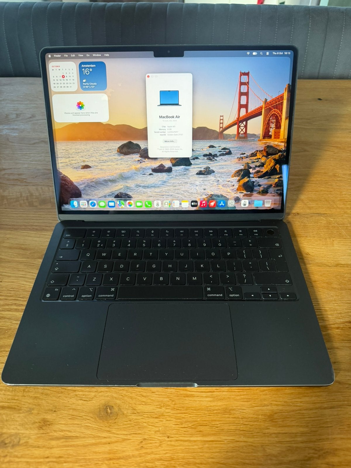 Macbook Air M3 (2024) 256GB SSD, 8GB Ram, Apple, Apple, 13 inch, Ophalen of Verzenden