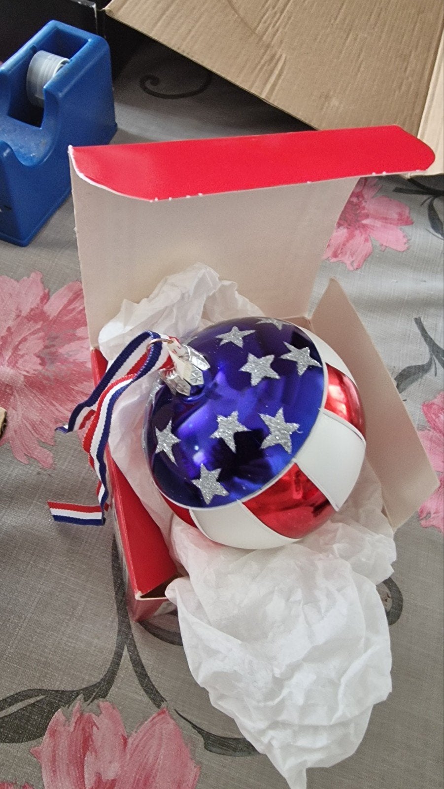 de Amerikaanse vlag op Kerstbal van glas, Ophalen of Verzenden