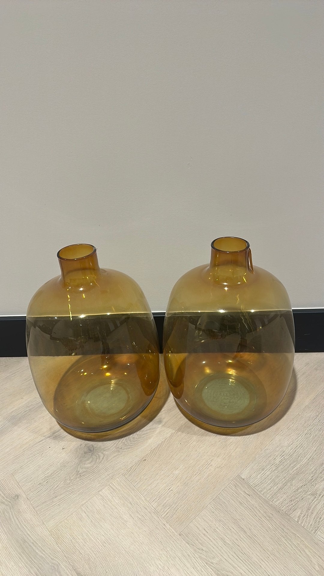 Gele vazen groot, Glas, Ophalen, Nieuw