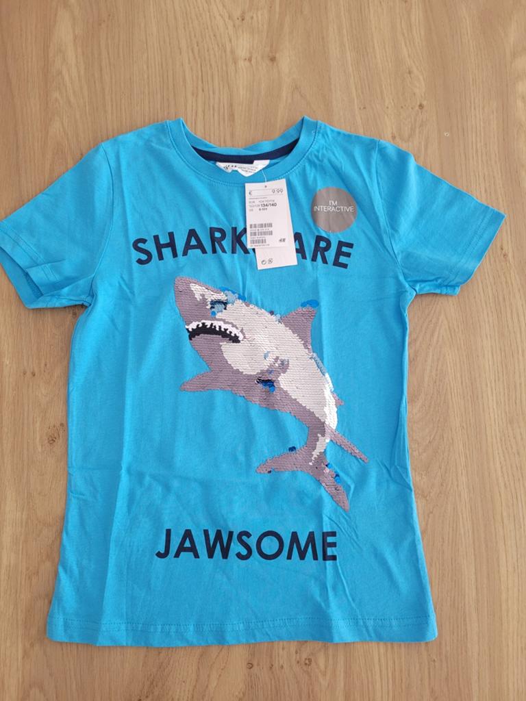 Nieuw H&M Jongens T-shirt met Omkeerbare Haai Pailletten, Ophalen of Verzenden, Nieuw, H&M, Jongen