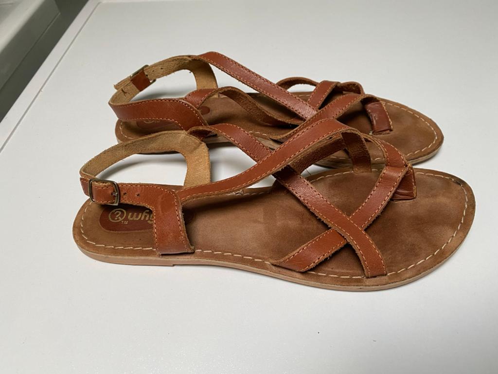 Why Not Teenslippers Bruin Leer Maat 40, Slippers, Bruin, Ophalen of Verzenden, Gedragen