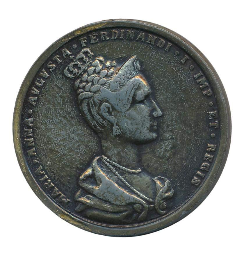 Oostenrijk keizerin Maria Anna Augusta penning 1836, Ophalen of Verzenden, Brons, Buitenland