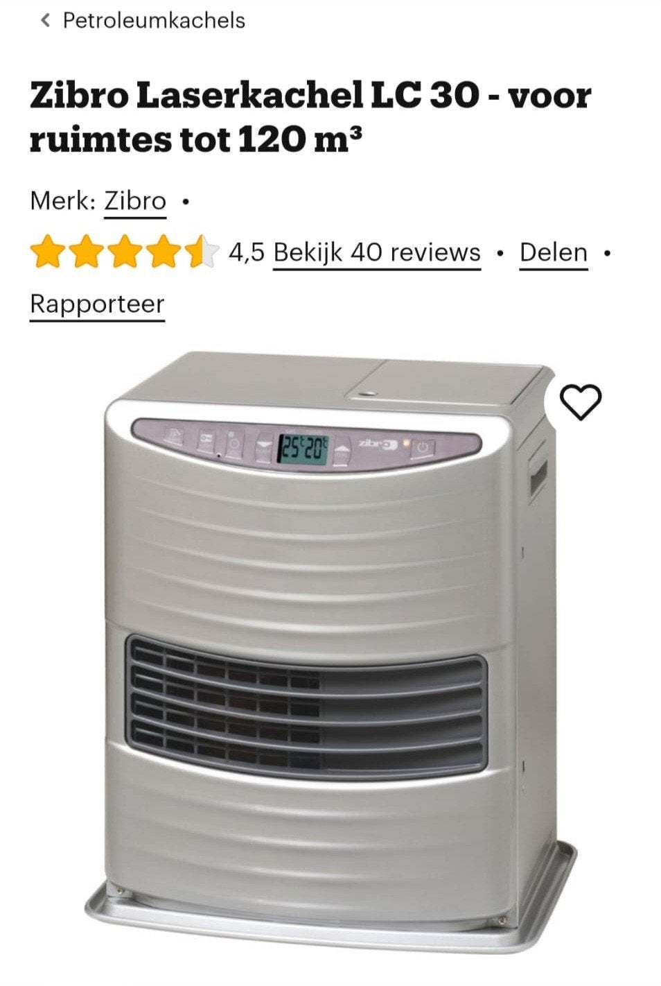 Te koop aangeboden Zibro kachel, Ophalen, Zo goed als nieuw, Overige brandstoffen, Petroleumkachel