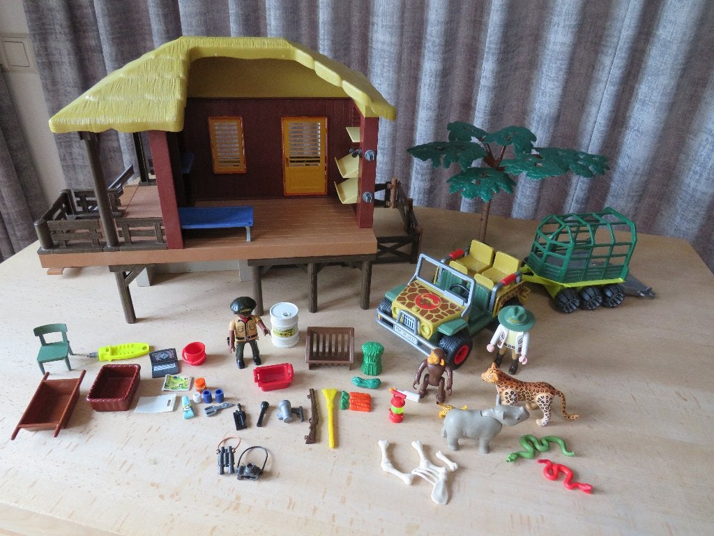 Playmobil Wildlife Safari Verzorgingspost, Terreinwagen 4832, Kinderen en Baby's, Wild life, Gebouw, Complete set, Ophalen of Verzenden