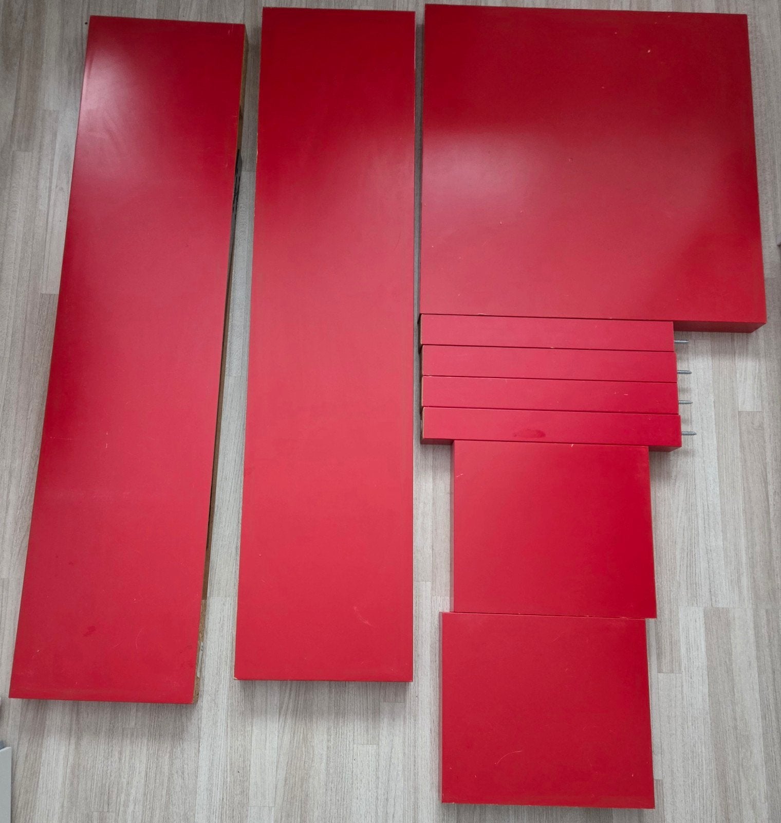 IKEA LACK Planken en Bijzettafel Set - Rood, Minder dan 55 cm, Gebruikt, Vierkant, Ophalen