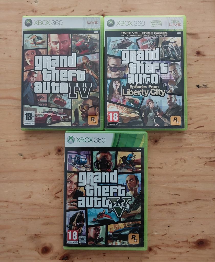 GTA Trilogy GTA 4 + Liberty City Stories + GTA 5 XBOX 360, Avontuur en Actie, Vanaf 18 jaar, 1 speler, Ophalen of Verzenden