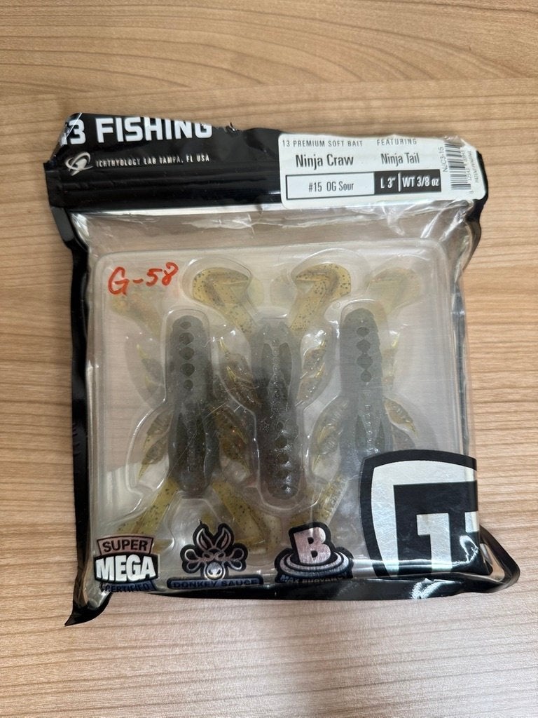 13 Fishing Ninja Craw 3 OG Sour  Softbaits Craws Roofvis, Watersport en Boten, Overige typen, Nieuw, Ophalen of Verzenden, E