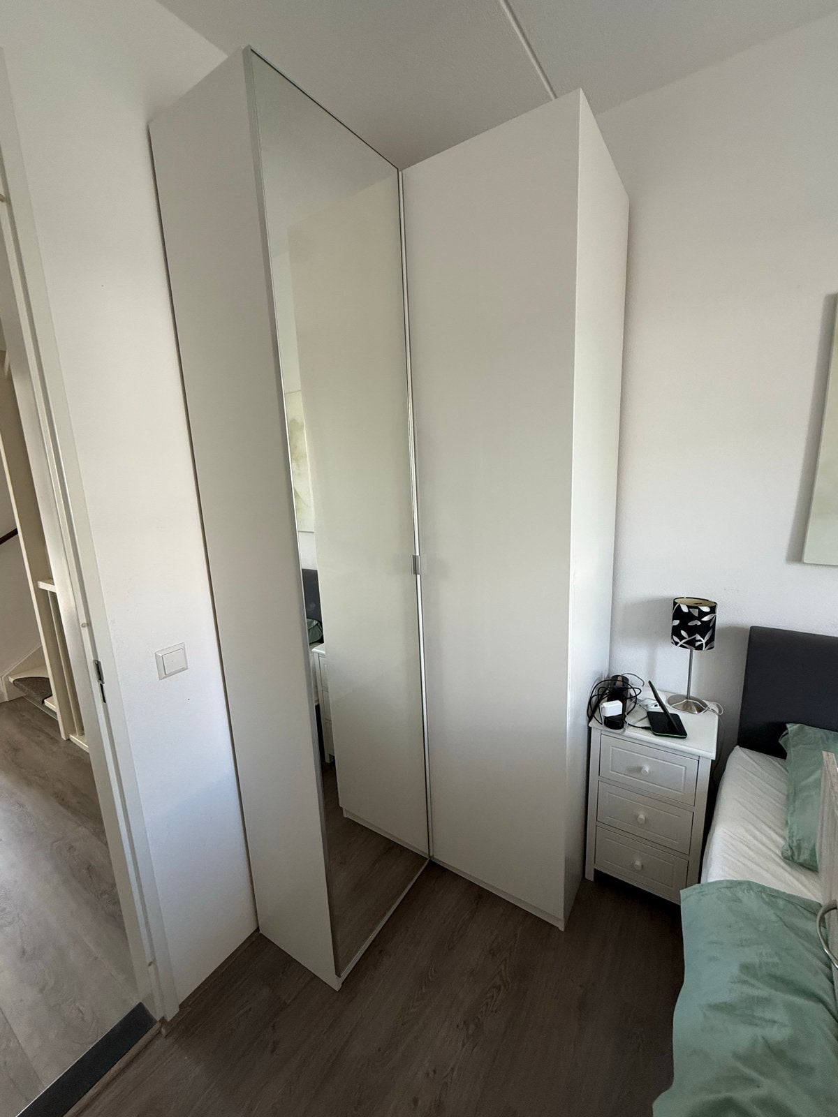 IKEA PAX Hoekkast wit met spiegeldeur, Huis en Inrichting, Kasten | Kledingkasten, Ophalen, Overige materialen, Gebruikt, 100 tot 150 cm