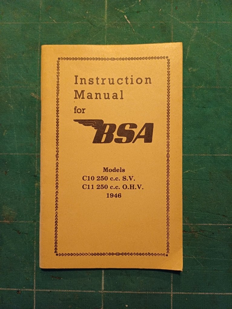 BSA C10 C11 Instruction Manual Instructieboekje 1946, Ophalen of Verzenden, Overige merken