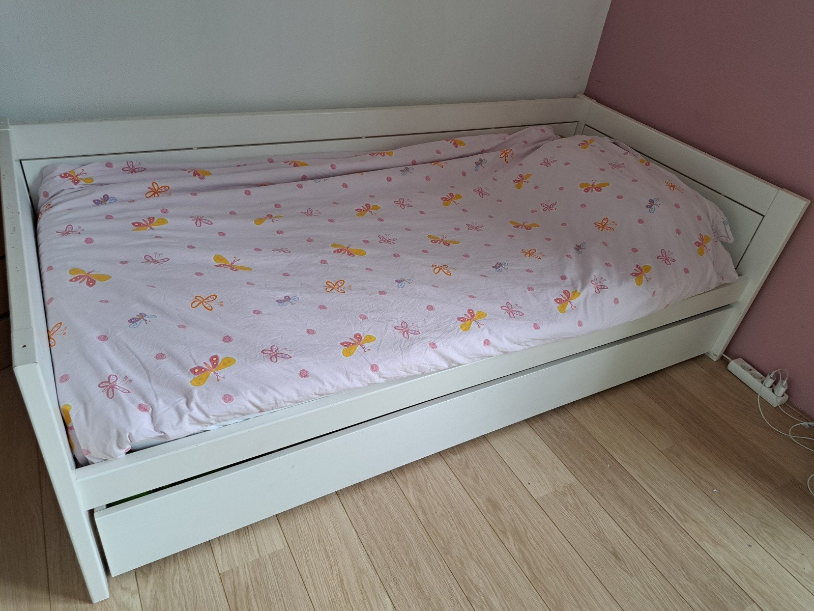 Eenpersoonsbed Lifetime met uitschuifbaar logeerbed, Ophalen, Gebruikt, 90 cm, Eenpersoons