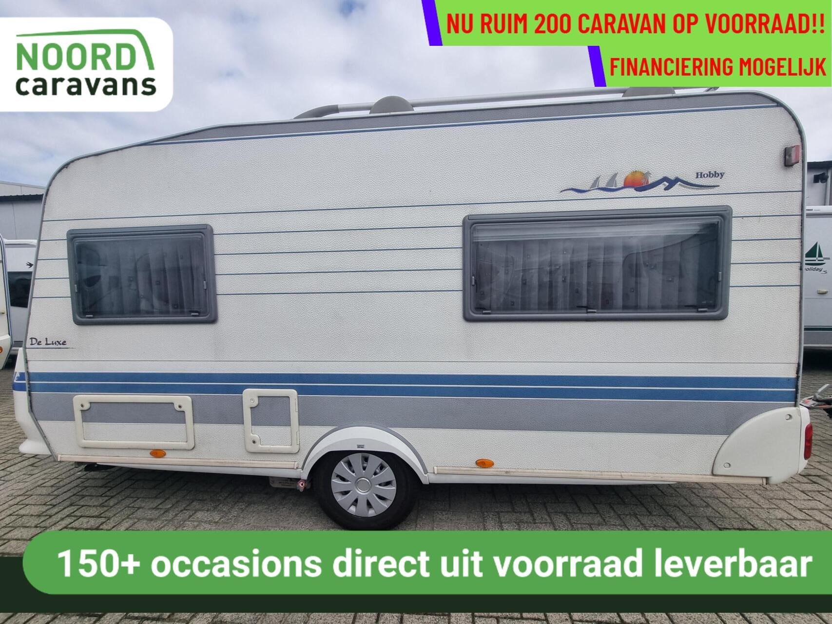 Hobby de luxe easy 440 MOVER + VOORTENT +ZAKLUIFEL +DWARSBED, Caravans en Kamperen, Hobby, Bedrijf, 750 - 1000 kg, 6 tot 7 meter
