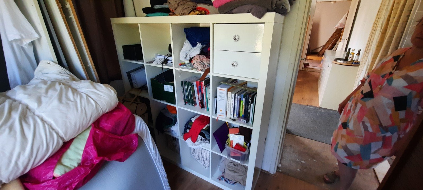 Ikea Kallax 16-vaks kast met lades, Huis en Inrichting, Kasten | Boekenkasten, Gebruikt, 100 tot 150 cm, 200 cm of meer, 25 tot 50 cm