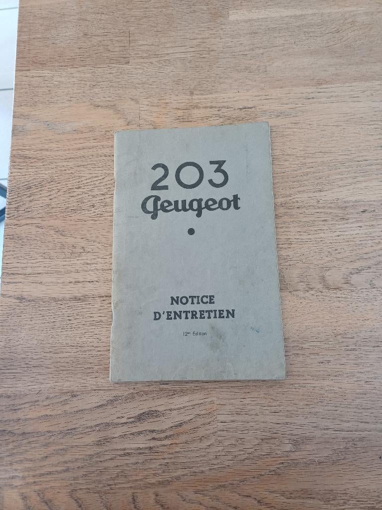 garage instructieboekje Peugeot 203, Auto diversen, Handleidingen en Instructieboekjes, Ophalen of Verzenden
