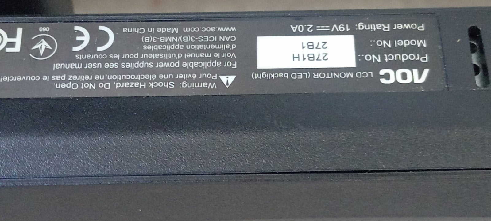 AOC 27B1H 27 inch Full HD Monitor, Computers en Software, Monitoren, Kantelbaar, Ophalen of Verzenden, 60 Hz of minder, Gebruikt