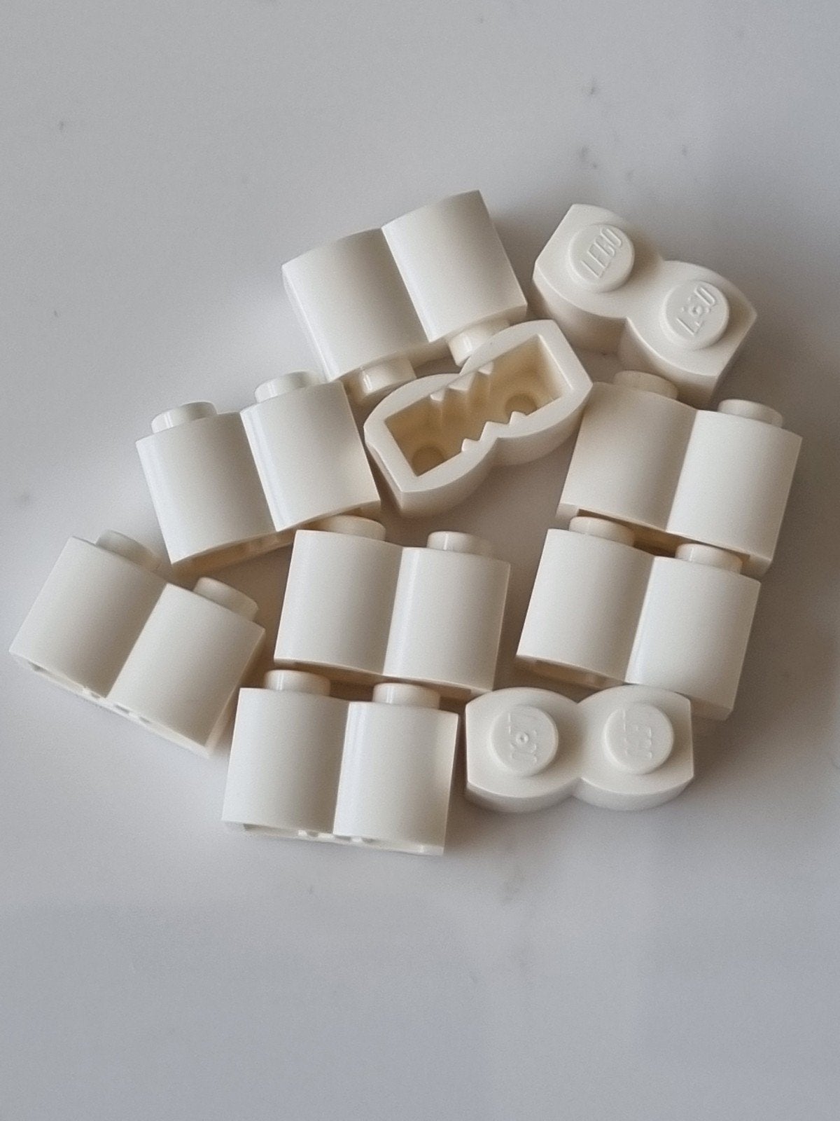 10 nieuwe lego log / boomstam stenen 1x2 wit / white, Ophalen, Overige thema's, Lego, Nieuw