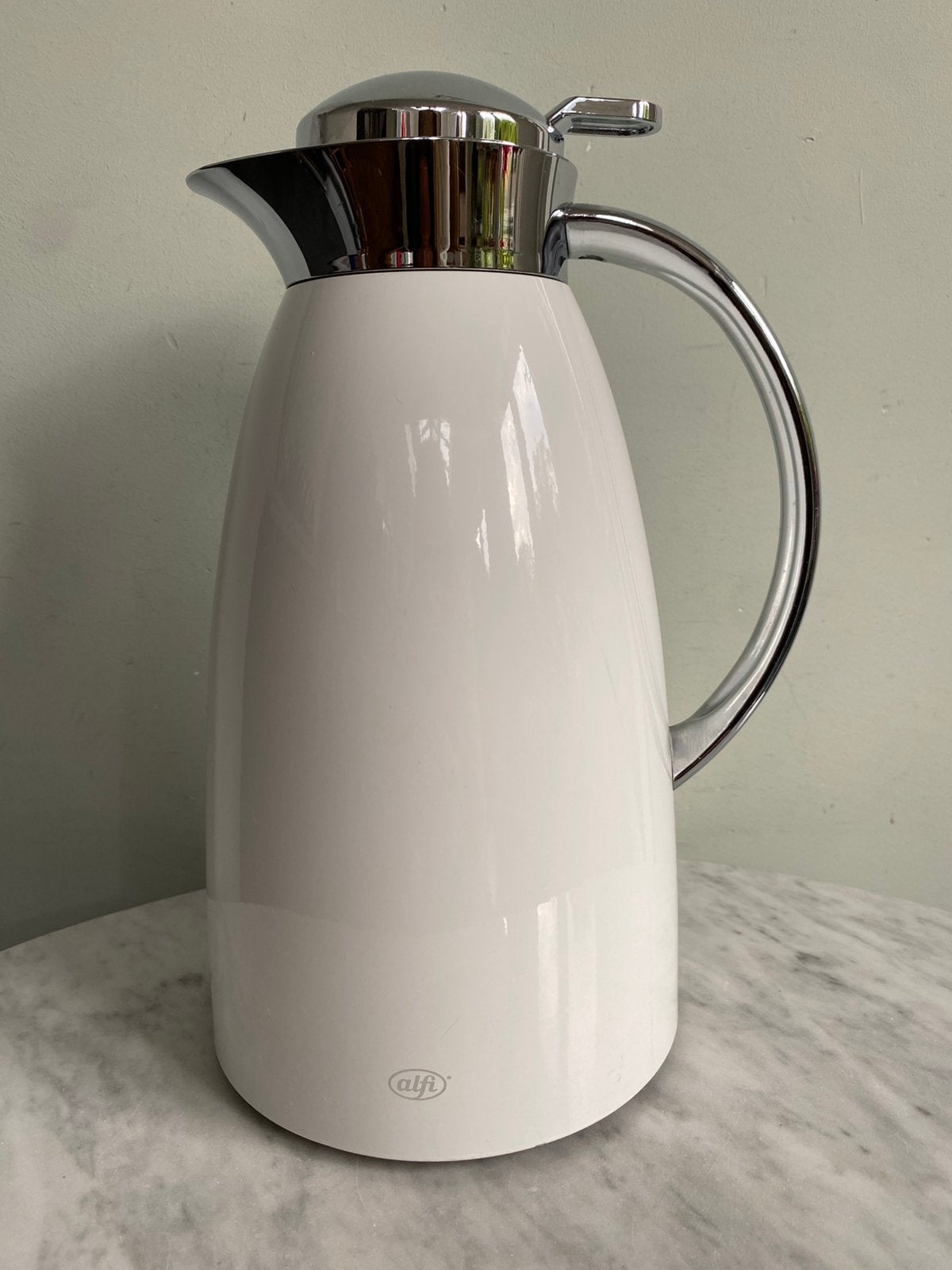 Alfi thermoskan Signo alpine wit, inhoud 1 liter., Ophalen of Verzenden, Zo goed als nieuw, Wit