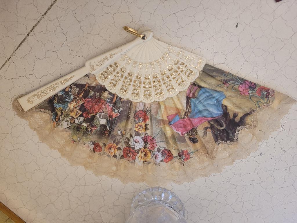 Vintage stoffen waaier Spaans, Ophalen of Verzenden