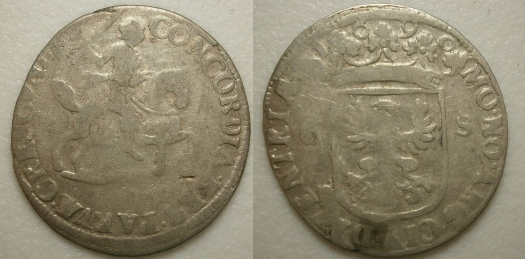 29] Deventer Rijderschelling 1690, Postzegels en Munten, Munten | Nederland, Vóór koninkrijk, Zilver, 25 cent, Ophalen of Verzenden