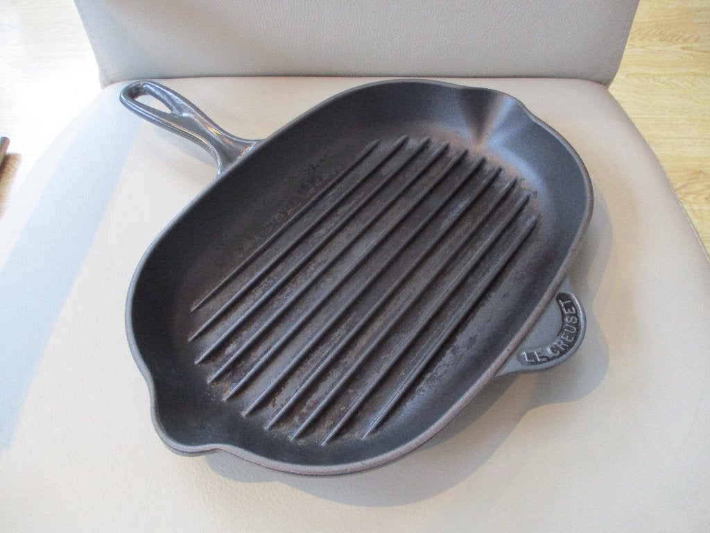 LE CREUSET - grillpan - gietijzer - Frankrijk, Gebruikt, Gietijzer, Overige typen, Met handvatten