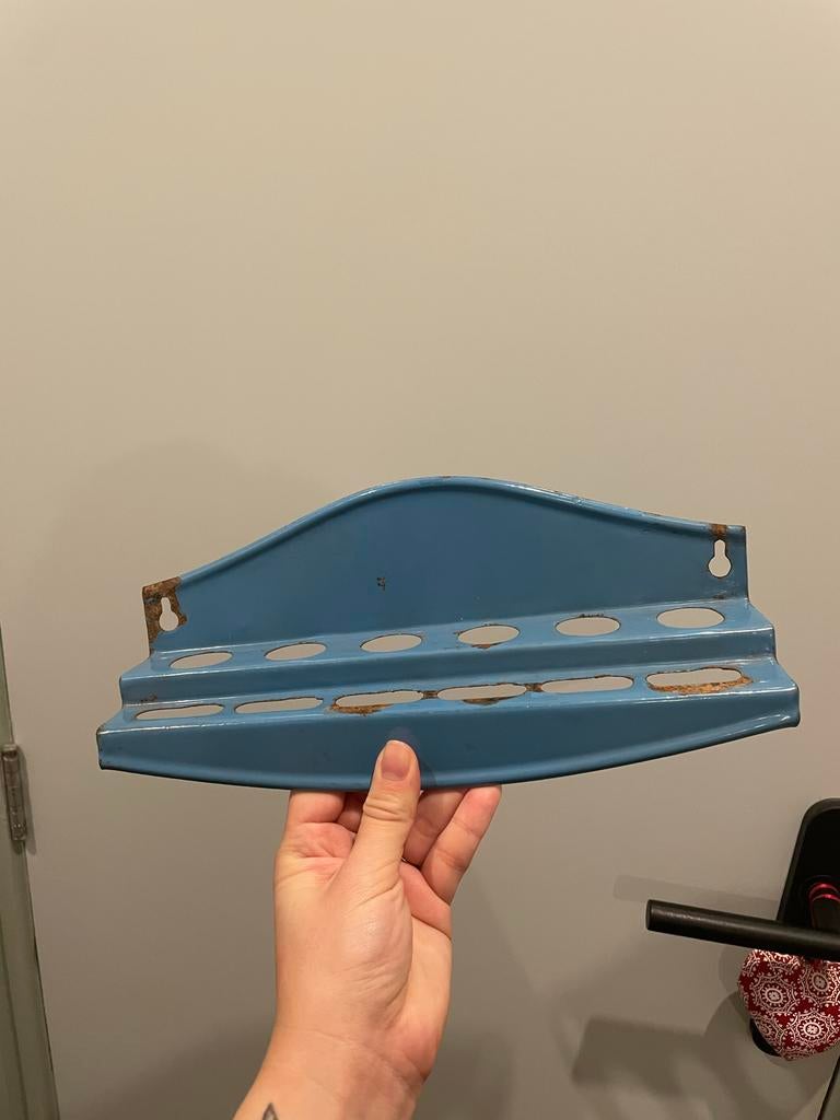 Deens blauw emaille lepelrekje, Antiek en Kunst, Ophalen of Verzenden