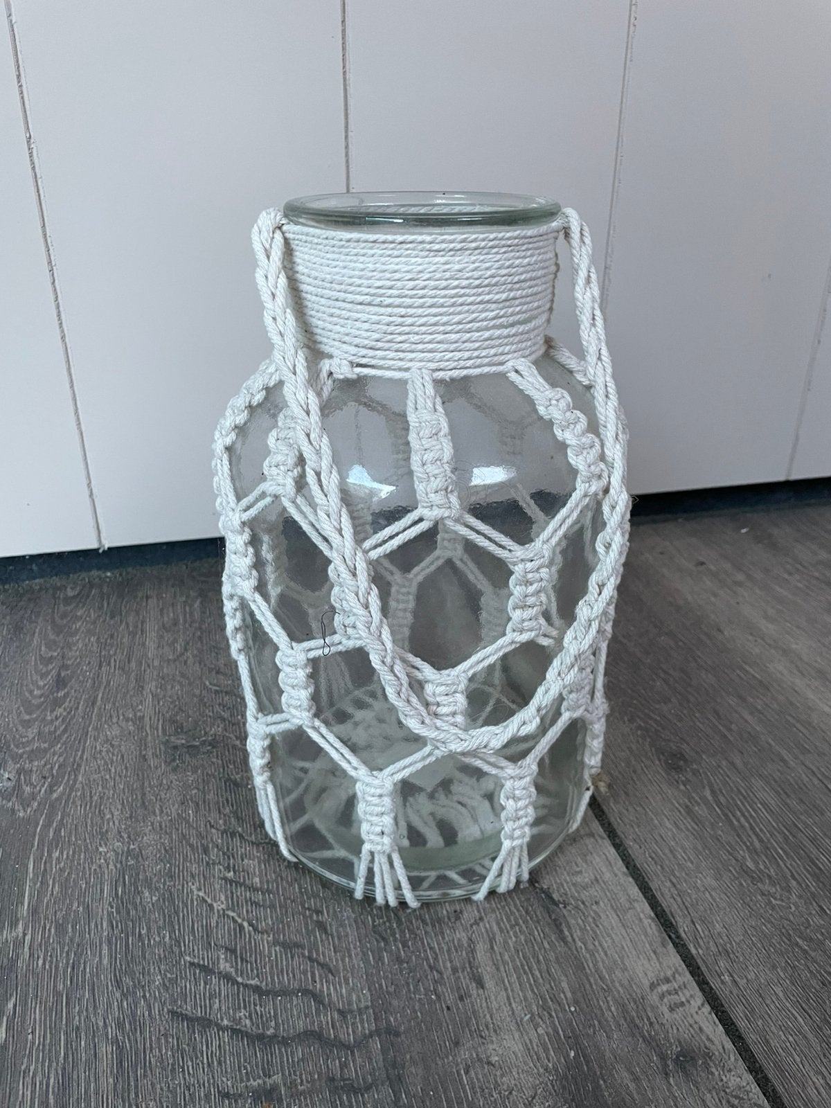 Windlicht / Lantaarn (hoogte: 31 cm), 31 cm, Windlicht, Ophalen of Verzenden, Crème
