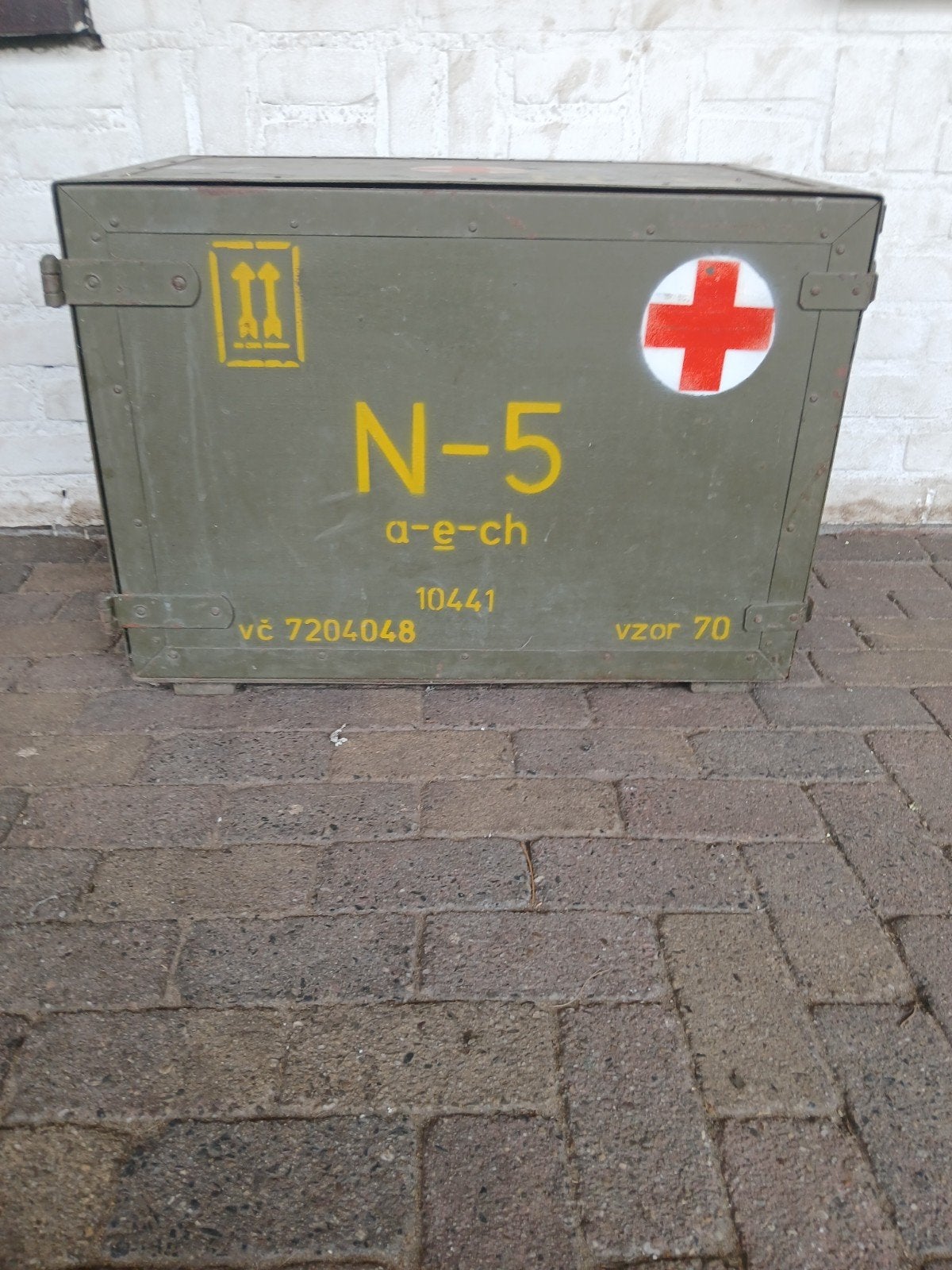 Mooie vintage legerkist uit Tsjechië - 1972, Ophalen, Overige materialen, Gebruikt, Minder dan 50 cm