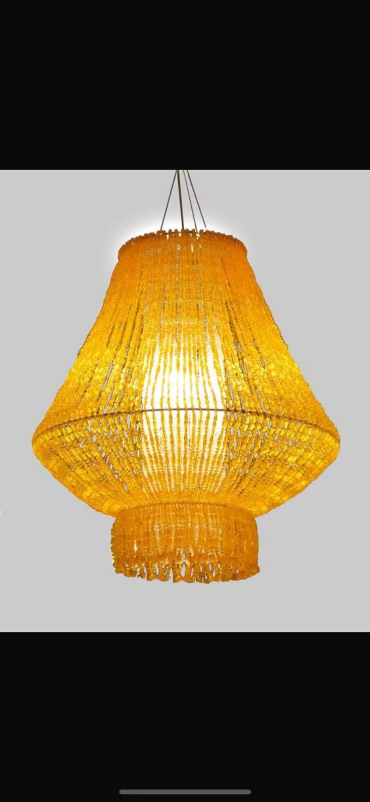 Gave gele kralen lamp, Ophalen, Zo goed als nieuw