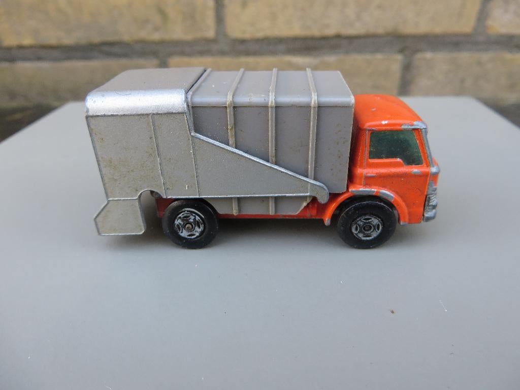 Matchbox Refuse Vuilniswagen grijs oranje, Ophalen of Verzenden, Gebruikt, Bus of Vrachtwagen