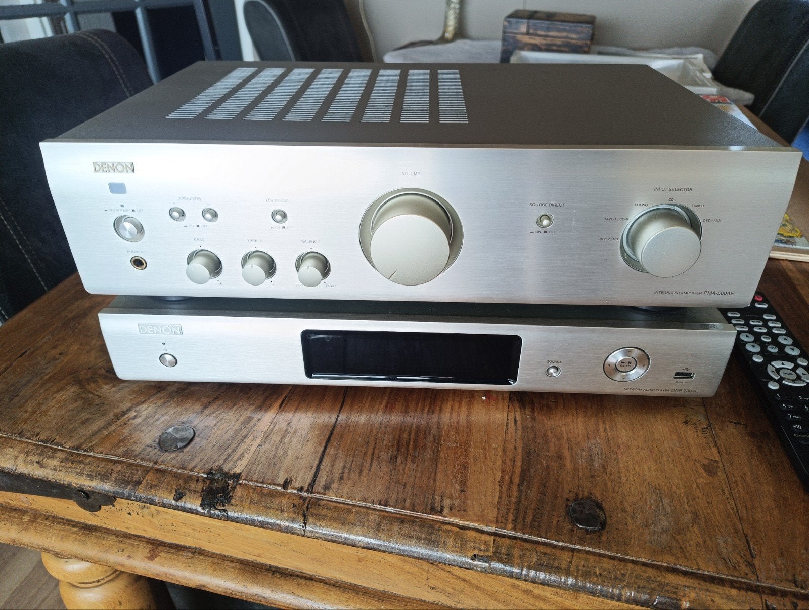 Denon PMA-500AE Versterker & DNP-730AE Netwerkspeler, Ophalen of Verzenden, Denon