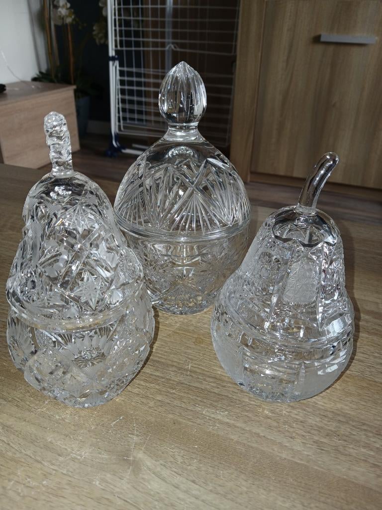 3 Kristallen bonbonschaaltjes, Huis en Inrichting, Woonaccessoires | Stolpen, Ophalen of Verzenden