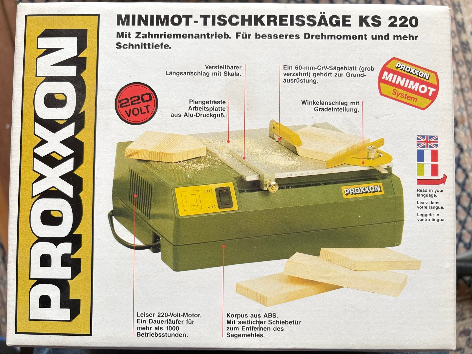 Proxxon Minimot-Tischkreissäge KS 220 - Compacte Tafelzaag, Ophalen, Minder dan 30 mm, Gebruikt, Cirkelzaag