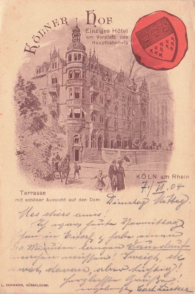 703-185-051 Köln Kölner Hof einziges Hotel am Vorplatz de, Verzenden, Voor 1920, Duitsland