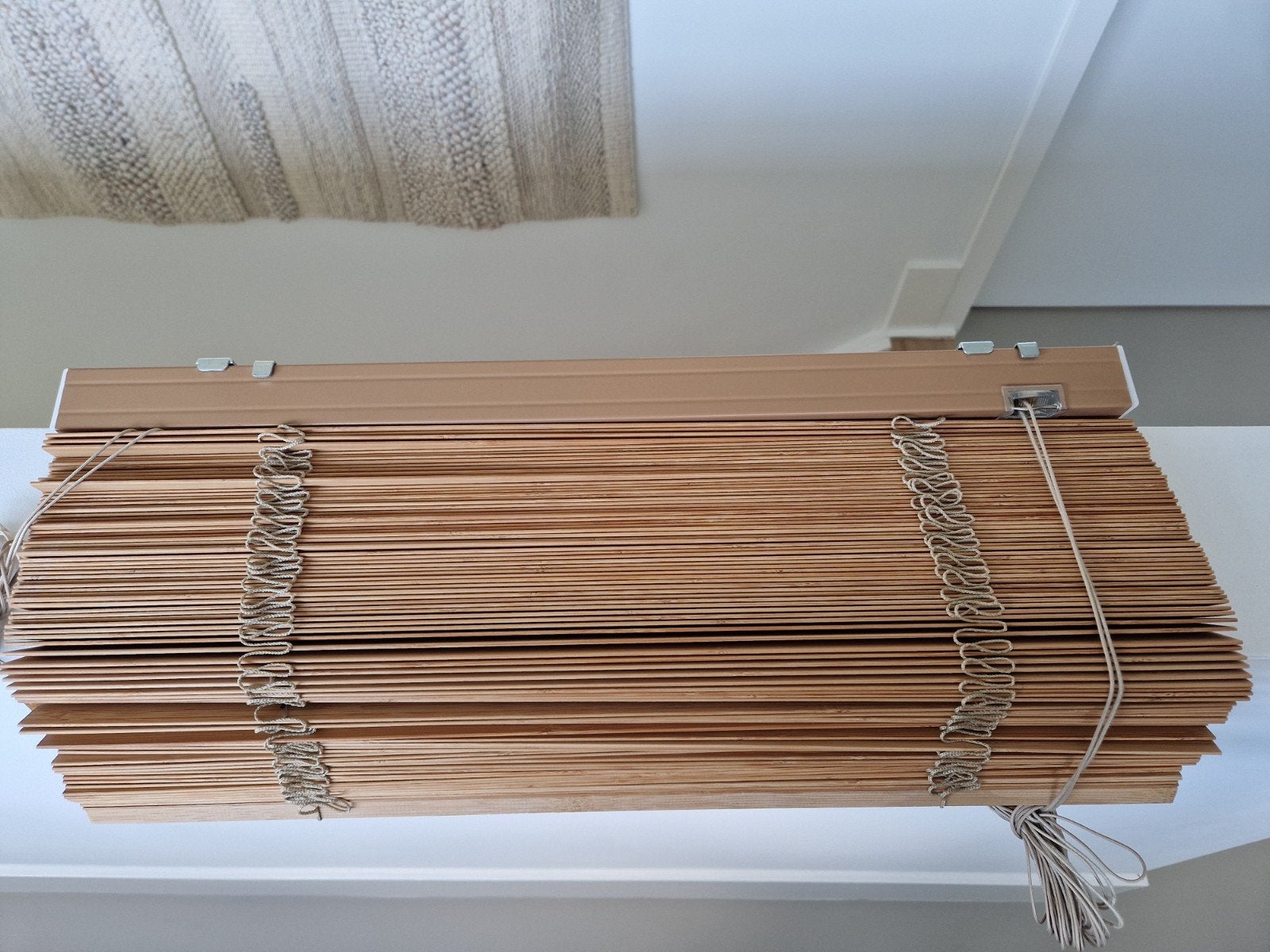 2 Houten jaloezieën - licht eiken, diverse afmetingen, Ophalen