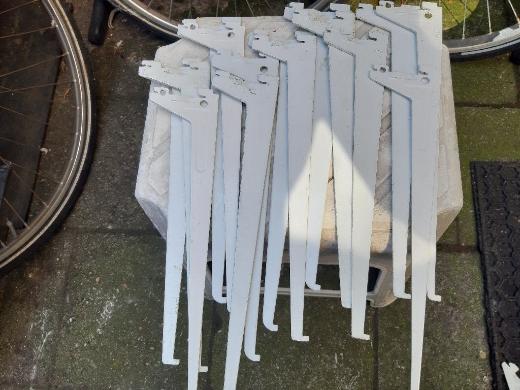 Handson rails enkel en dubbel grijs, wit, 200 cm. Duraline, Ophalen, Met plank(en), Gebruikt, 200 cm of meer