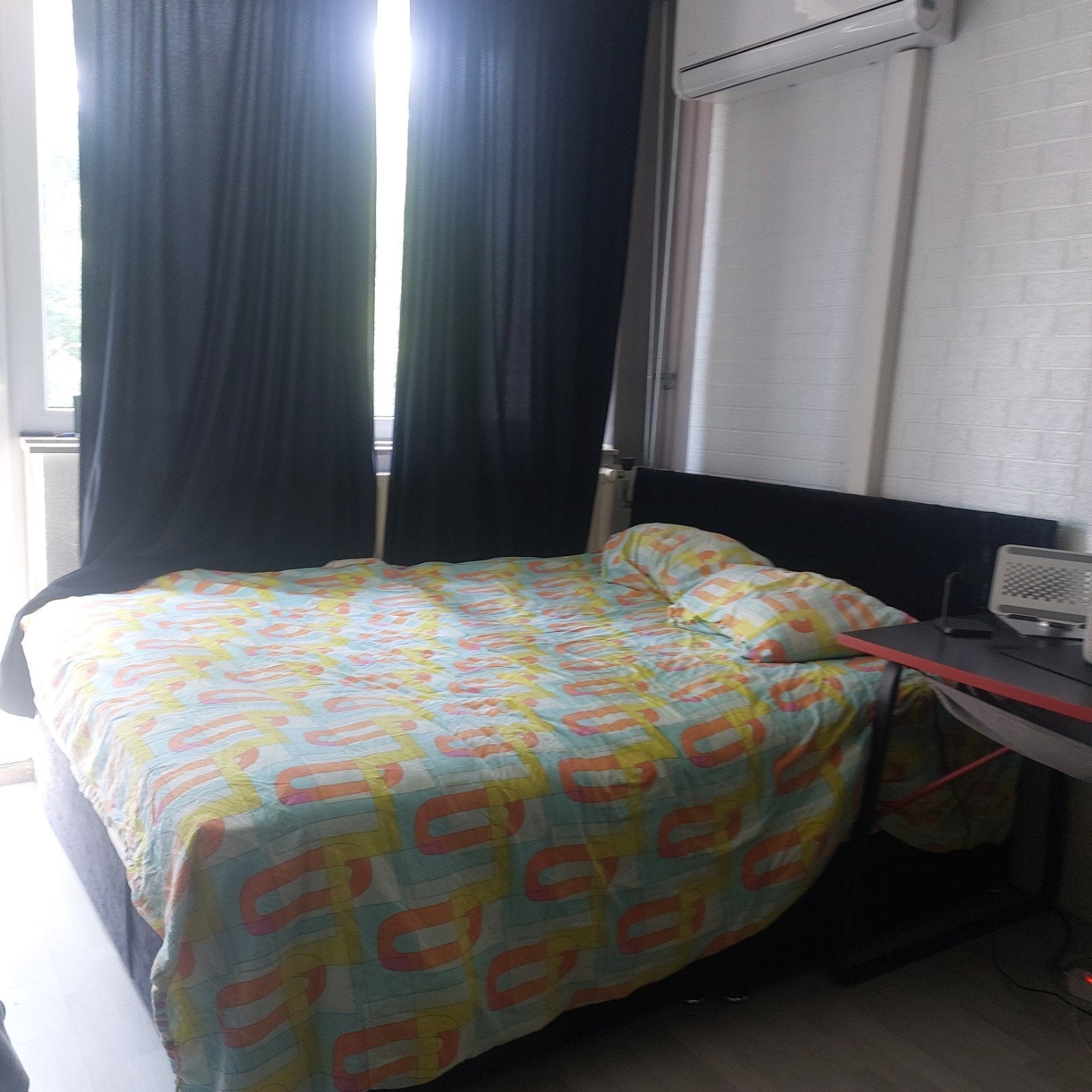 Zwart tweepersoonsbed met fluwelen bekleding, Gebruikt, Zwart, Tweepersoons, Ophalen of Verzenden