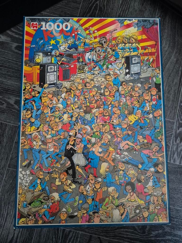 Jan van Haasteren 1000 stukjes Rock around the clock., Ophalen of Verzenden, 500 t/m 1500 stukjes, Gebruikt, Legpuzzel