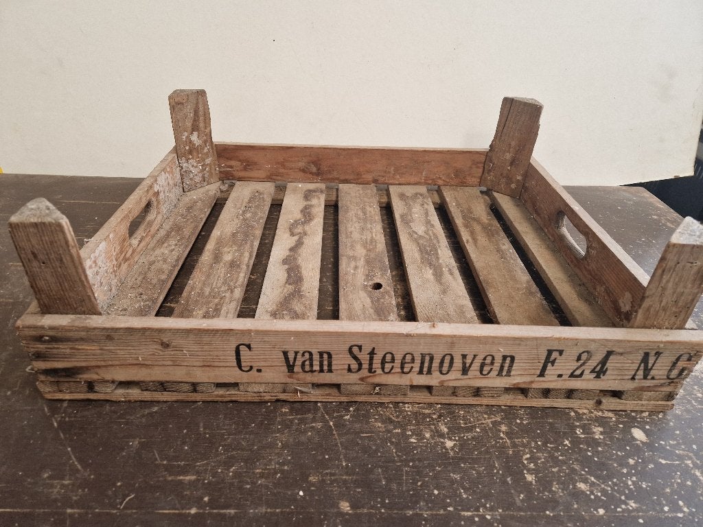 Leuk oud fruitkistje met opdruk C.van Steenoven 1965, Ophalen of Verzenden