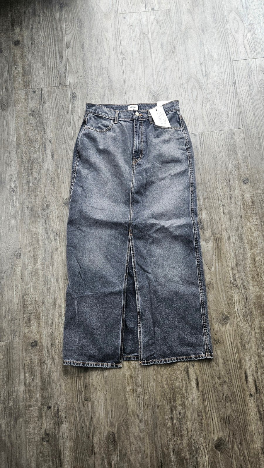 ONLY Cilla Lange Spijkerrok - Maat M, Kleding | Dames, Maat 38/40 (M), Zwart, Nieuw, Ophalen of Verzenden