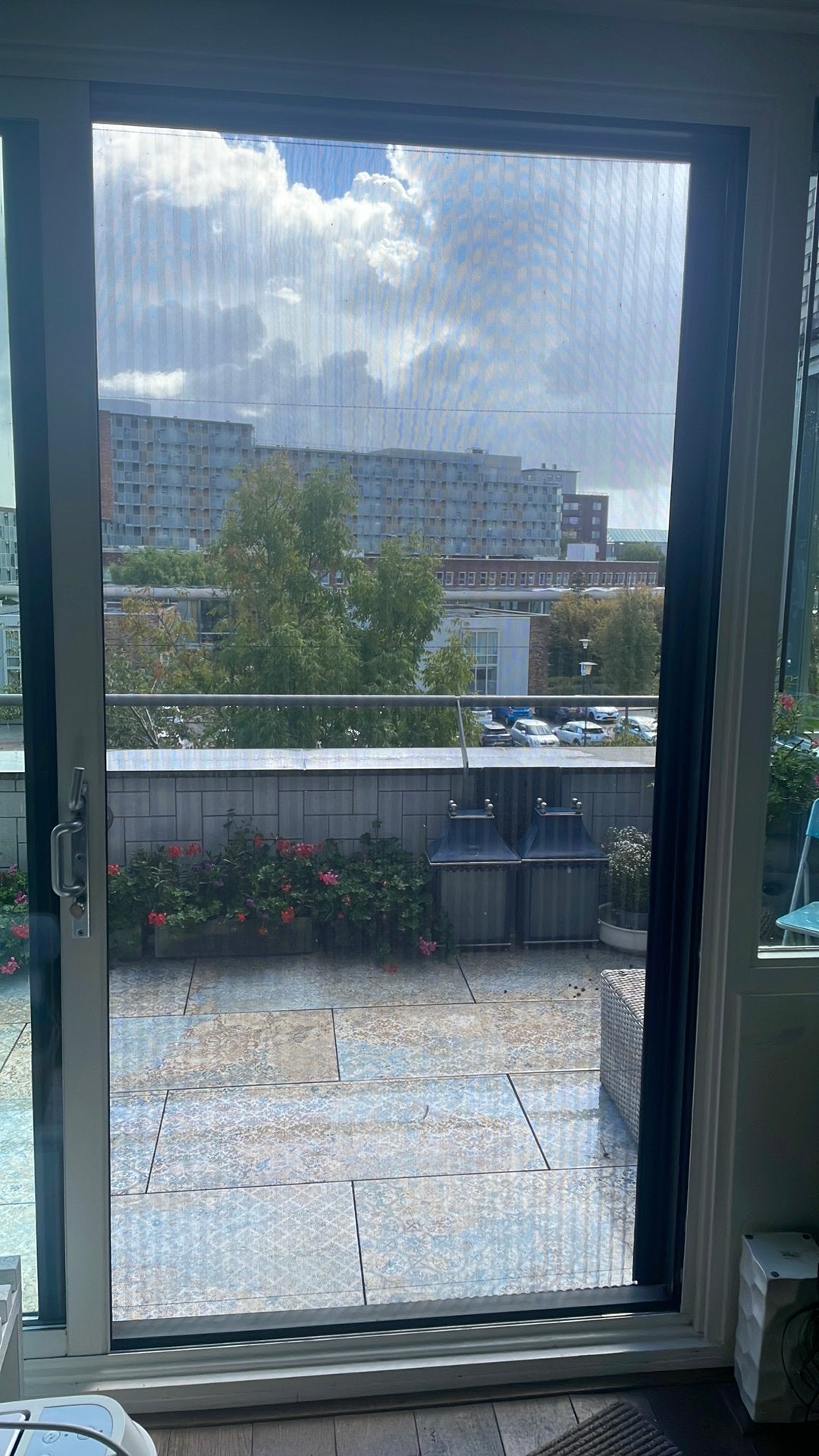 Schuifhordeur voor balkon of terras, Doe-het-zelf en Verbouw, Gebruikt, 215 cm of meer, Hordeur, Schuifdeur