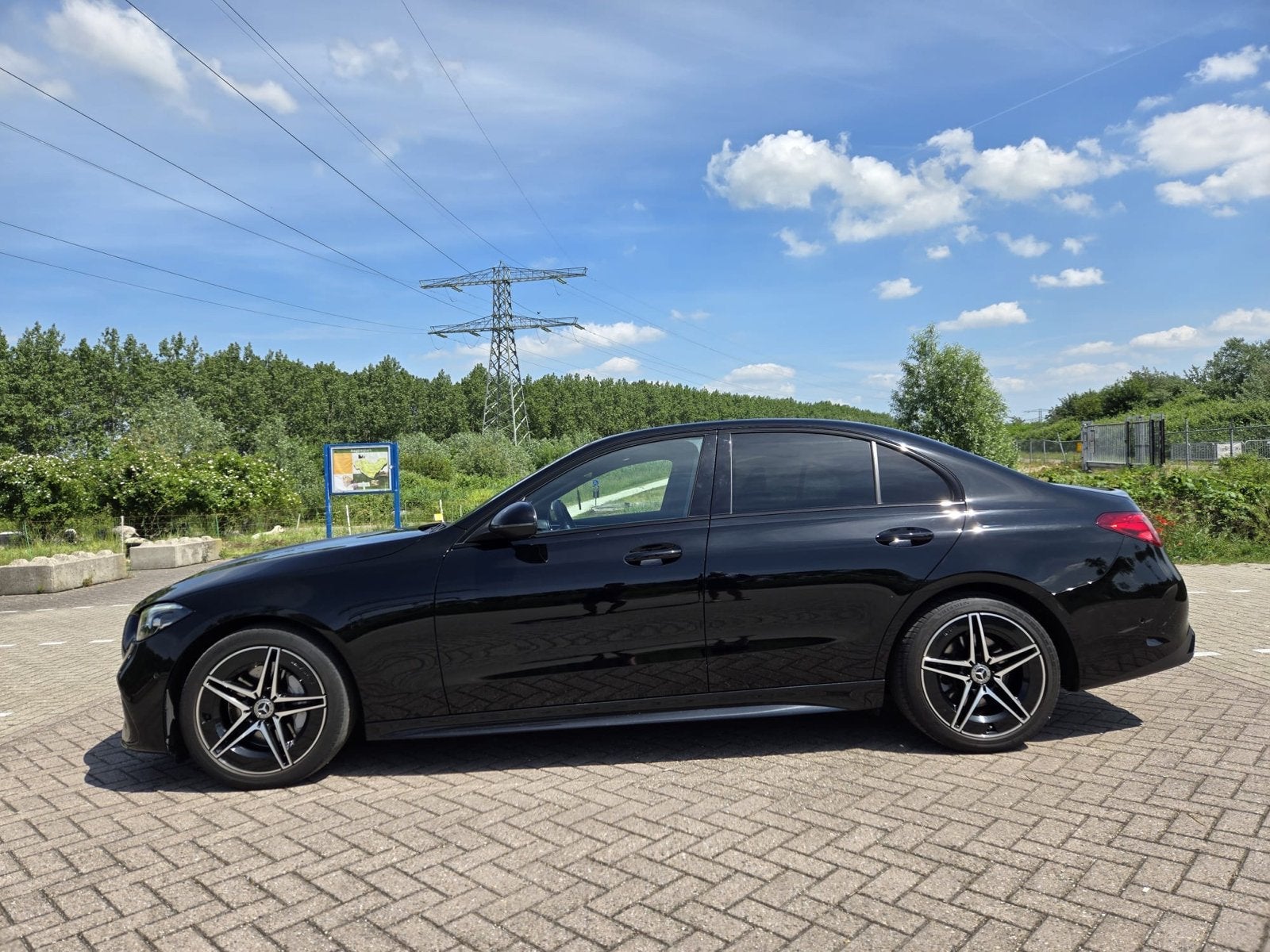Mercedes-Benz C180 AMG Line 9G-tronic, Automaat, 1800 kg, Zwart, 4 cilinders