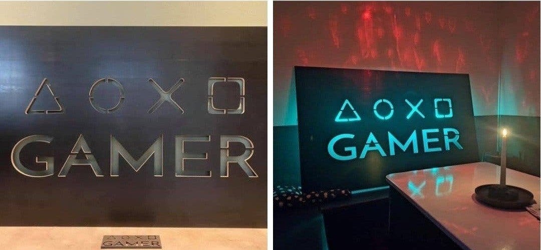 Playstation Gamer Betonplex Plaat - RGB Verlichting, Ophalen, Zo goed als nieuw, Overige typen