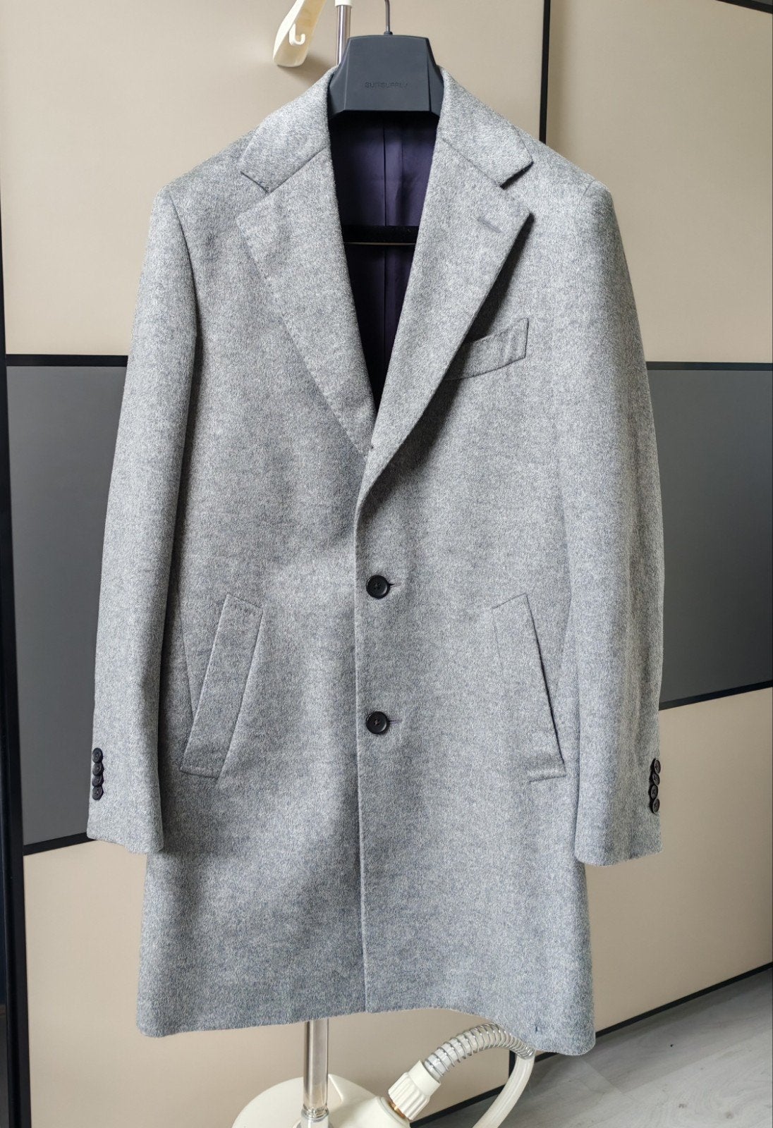 Suitsupply Vicenza pure wol overjas / mantel - maat 46, S, Nieuw, Ophalen of Verzenden, Grijs, Maat 46 (S) of kleiner