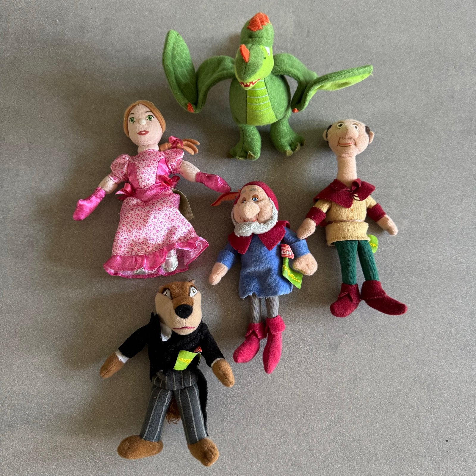 Efteling Vingerpoppetjes: Draak, Wolf, Assepoester, Kabouter, Verzamelen, Efteling, Verzenden, Gebruikt, Beeldje of Poppetje