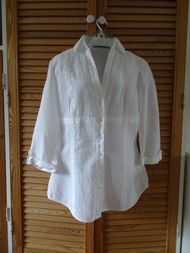 Xandres wit linnen blouse mt 38, Maat 38/40 (M), Verzenden, Wit, Zo goed als nieuw