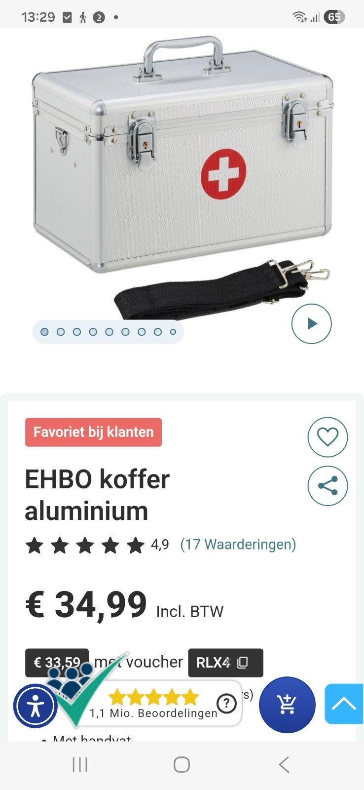 ehbo koffer, Ophalen of Verzenden