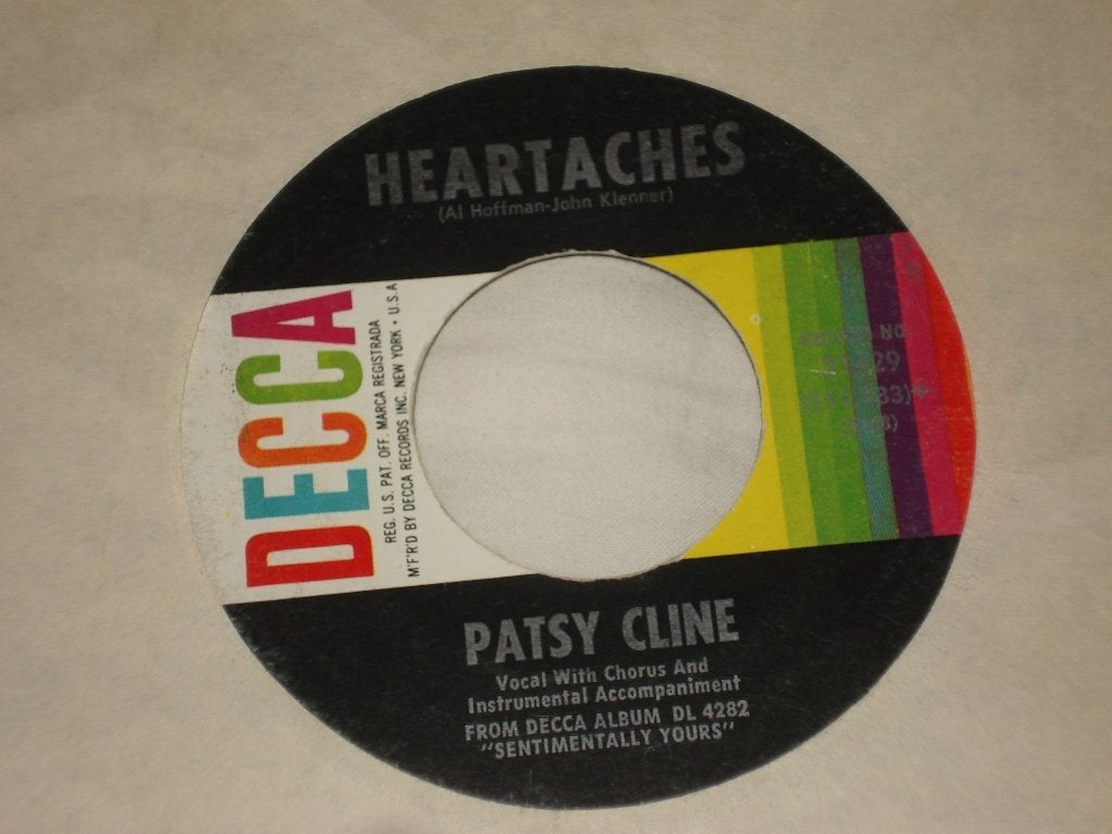 Patsy Cline     Heartaches     Usa       Orgineel, Cd's en Dvd's, Vinyl Singles, Zo goed als nieuw, Country en Western, Originele persing